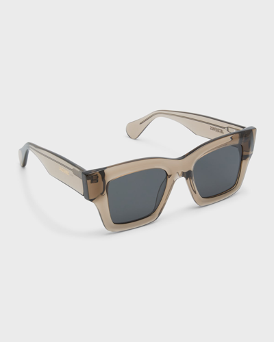 Shop Jacquemus Les Lunettes Baci Acetate Rectangle Sunglasses In Brown