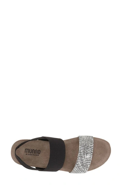 Shop Munro Pisces Sandal In White/ Black Fabric Combo
