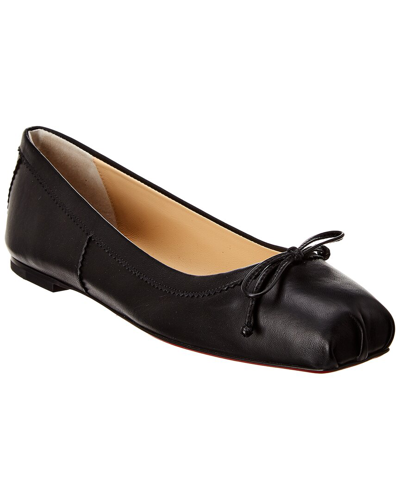 Shop Christian Louboutin Mamadrague Leather Flat In Black