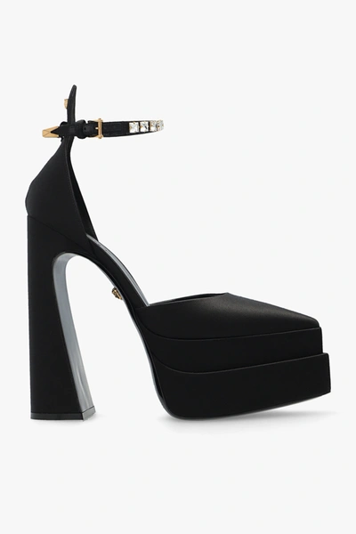 Shop Versace Black 'aevitas' Platform Pumps In New