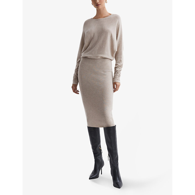 Shop Reiss Women's Neutral Leila Crew-neck Wool And Cashmere Jumper