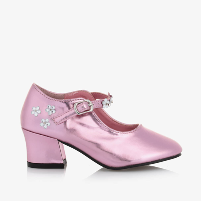 Shop Souza Girls Metallic Pink Heeled Shoes