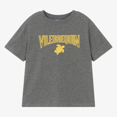 Shop Vilebrequin Boys Grey Organic Cotton Jersey T-shirt
