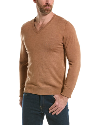 Shop Mette Merino Wool V-neck Sweater In Brown