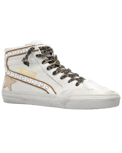 Golden Goose Slide Crystal-embellished Hi-top Sneakers In White