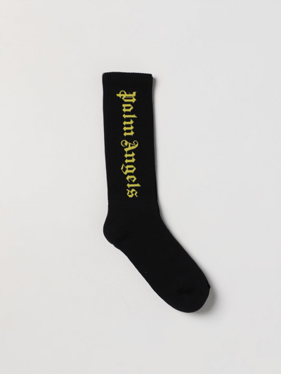 Shop Palm Angels Socks In Stretch Cotton In Black
