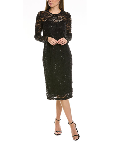 Shop Donna Ricco Lace Midi Dress In Black
