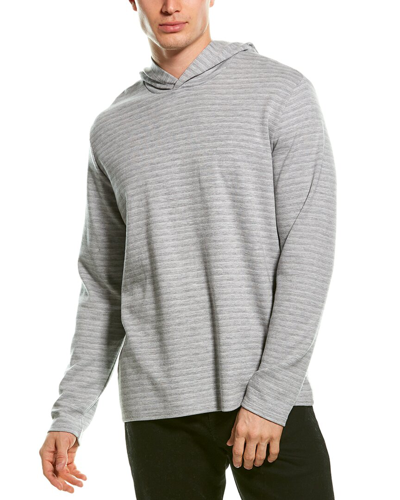 Shop Vince Feeder Stripe Hoodie In Grey