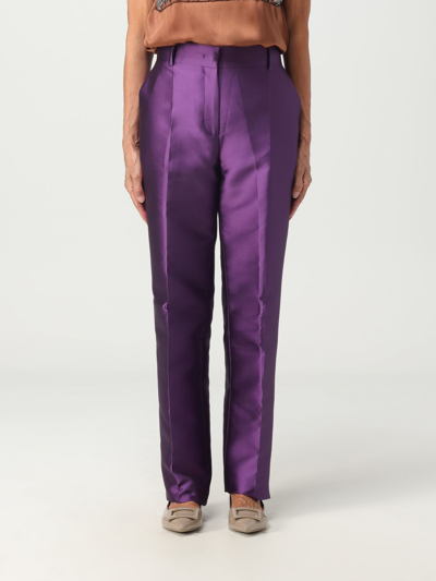 Shop Alberta Ferretti Pants  Woman Color Violet