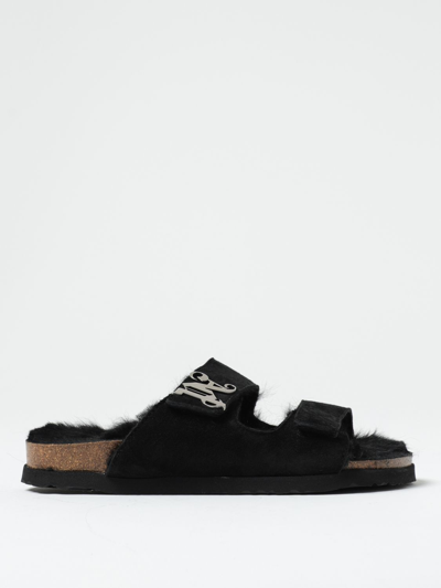 Shop Palm Angels Comfy Sandals In Suede In Black