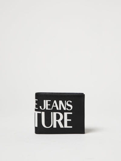 Shop Versace Jeans Couture Wallet In Saffiano Synthetic Leather In Black