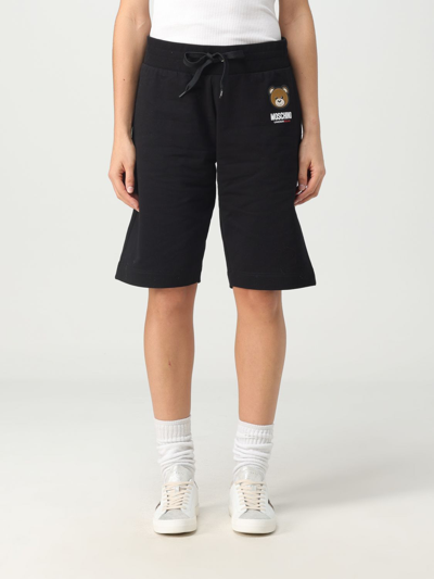 Shop Moschino Couture Shorts In Stretch Cotton In Black