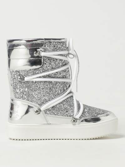 Shop Chiara Ferragni Flat Ankle Boots  Woman Color Silver