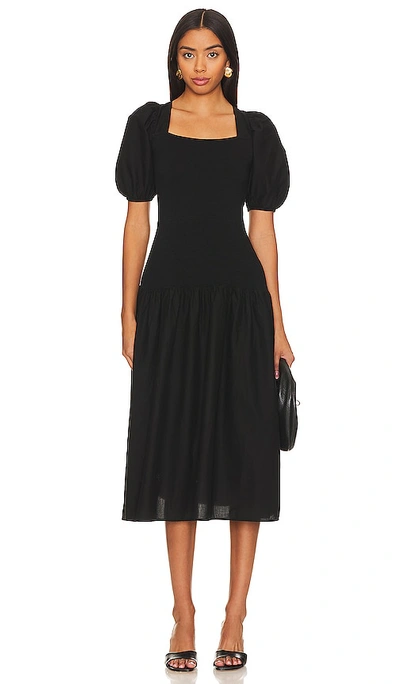 Shop Nation Ltd Cordelia Lace Up Midi Dress In Black