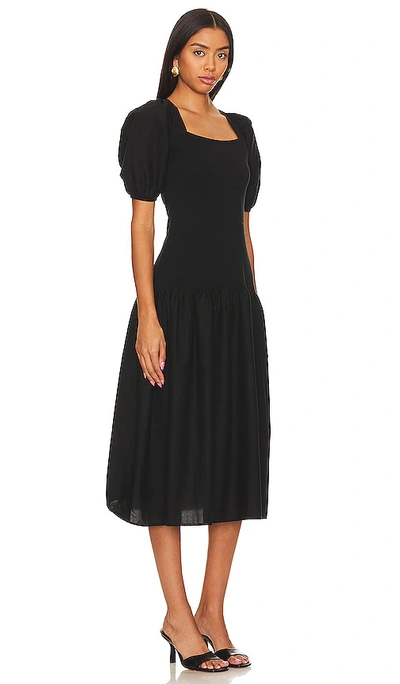 Shop Nation Ltd Cordelia Lace Up Midi Dress In Black