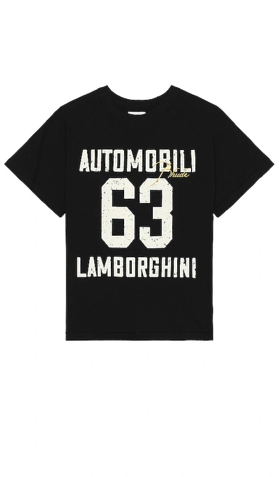Shop Rhude X Automobili Lamborghini 63 Raglan Tee In Black