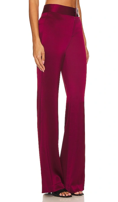 Shop Alice And Olivia Deanna Hr Slim Bootcut Pant In Burgundy