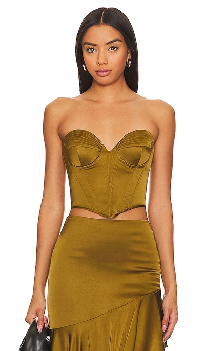 Shop Nbd Amrita Corset Top In Olive