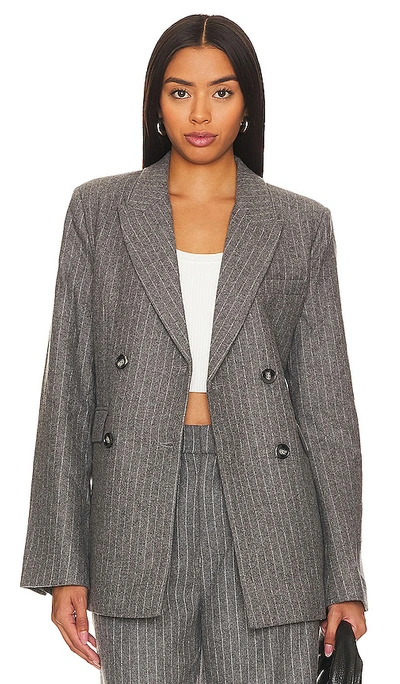 Shop Sophie Rue Roen Suit Jacket In Grey