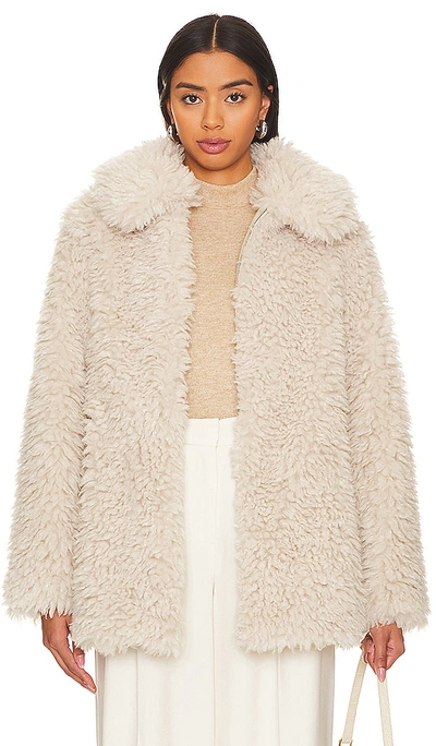 Shop Ena Pelly Bridgette Faux Fur Jacket In Ivory