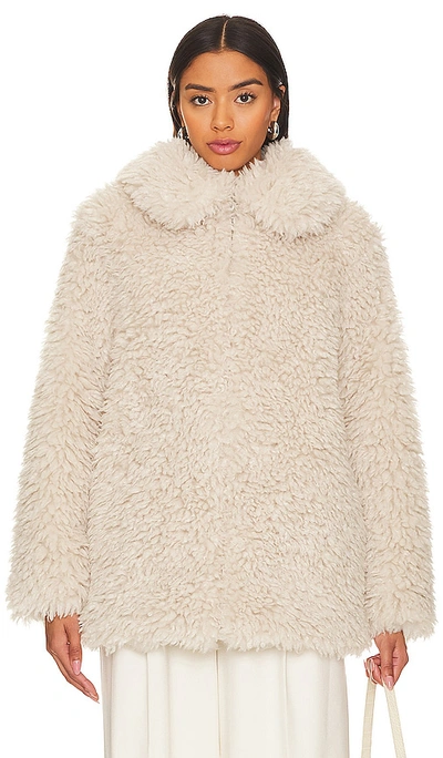 Shop Ena Pelly Bridgette Faux Fur Jacket In Ivory