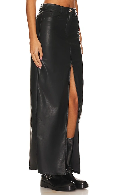 Superdown Alina Faux Leather Skirt In Black