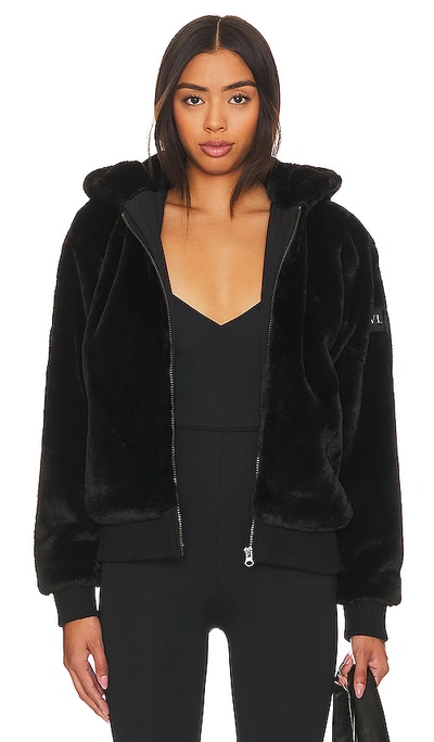 Shop Ivl Collective Faux Fur Bomber Jacket In Black