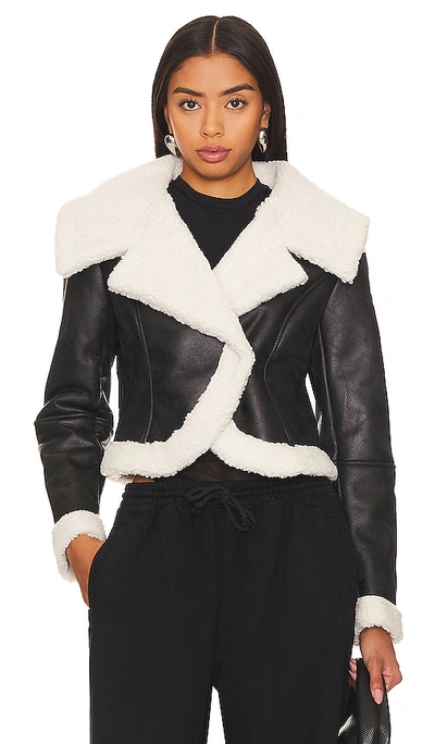 Shop Superdown Sierra Faux Fur Jacket In Black