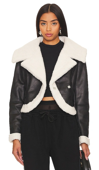 Shop Superdown Sierra Faux Fur Jacket In Black