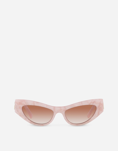 Shop Dolce & Gabbana Dg Logo Sunglasses In Pink