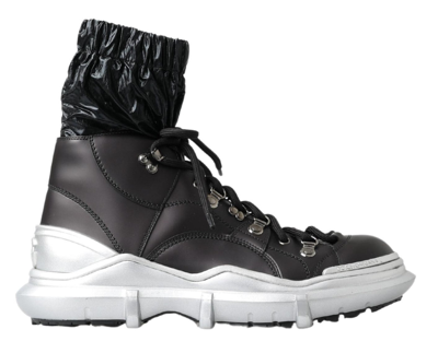 Shop Dolce & Gabbana Black Nylon Galileo High Top Sneakers Men's Shoes