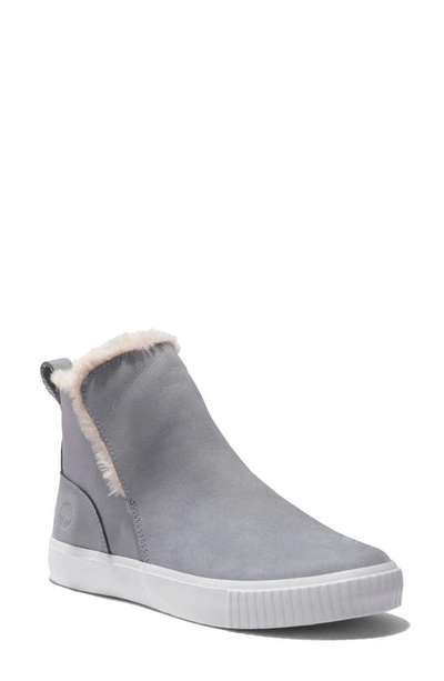Shop Timberland Skyla Bay Faux Fur Lined Waterproof Sneaker Bootie In Light Grey Nubuck