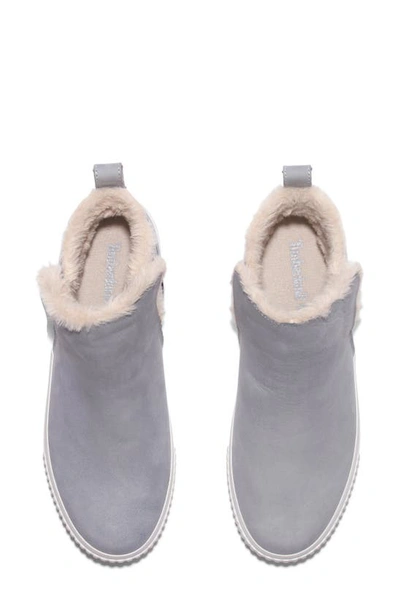 Shop Timberland Skyla Bay Faux Fur Lined Waterproof Sneaker Bootie In Light Grey Nubuck