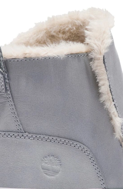 Shop Timberland Skyla Bay Faux Fur Lined Waterproof Sneaker Bootie In Light Grey Nubuck