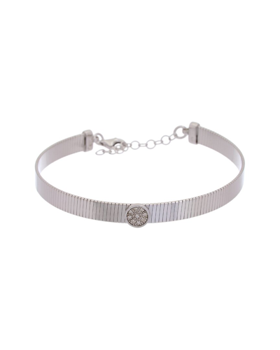 Shop Meshmerise 18k Over Silver 0.05 Ct. Tw. Diamond Bangle Bracelet
