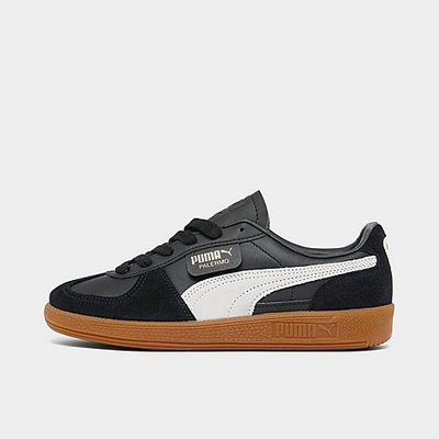 Shop Puma Women's Palermo Leather Casual Shoes In Black/white/gum