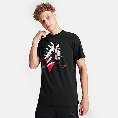 Shop Nike Jordan Men's Air Jumpman Logo Graphic T-shirt In Black/gym Red/black