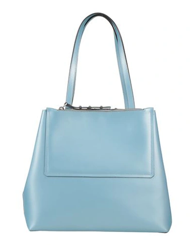 Shop Gianni Notaro Woman Handbag Sky Blue Size - Soft Leather