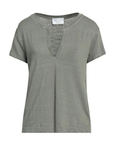 Shop Daniele Fiesoli Woman Sweater Military Green Size 3 Linen, Elastane