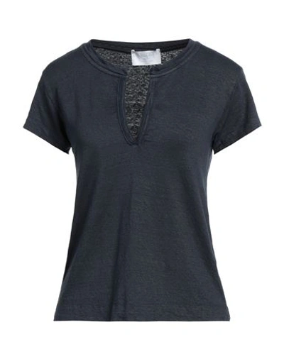 Shop Daniele Fiesoli Woman Sweater Navy Blue Size 1 Linen, Elastane