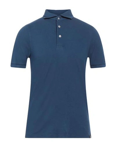 Shop Gran Sasso Man Polo Shirt Blue Size 36 Cotton