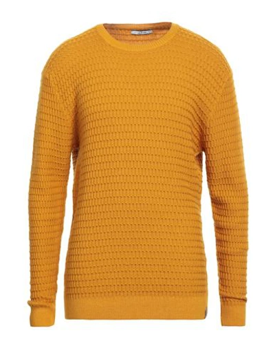 At.p.co At. P.co Man Sweater Marigold Size Xl Merino Wool In Yellow
