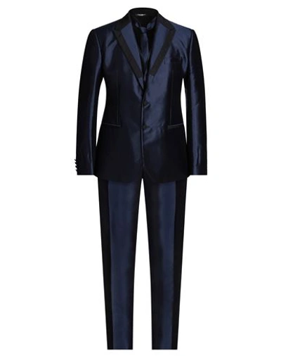 Shop Dolce & Gabbana Man Suit Blue Size 38 Virgin Wool, Silk, Elastane