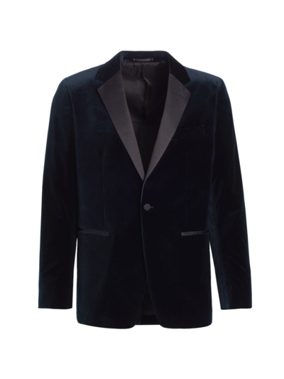 Shop Theory Men's Chambers Velvet Tuxedo Jacket In Baltic