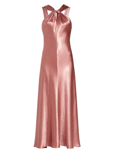 Shop Tanya Taylor Women's Mayanna Crinkled Satin Maxi Dress In Garnet Rose