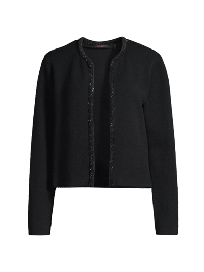 Shop Kobi Halperin Women's Delta Rhinestone-embellished Wool-blend Sweater In Black