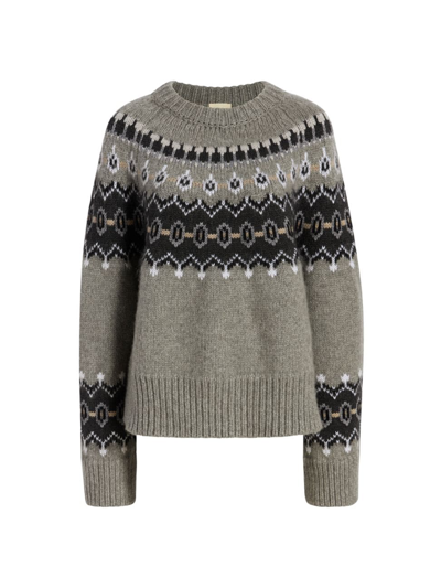 Shop Khaite Women's Halo Cashmere-blend Fair-isle Sweater In Sterling Multi