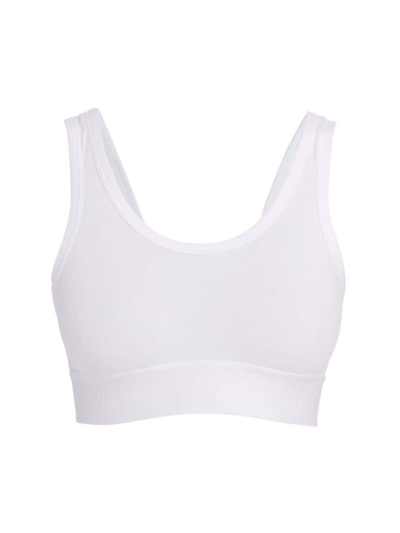 Shop Dolce & Gabbana Women's Logo Cotton-blend Sports Bra In White