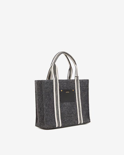 Shop Isabel Marant Aruba Small Cotton Hand-carry Bag In Grey