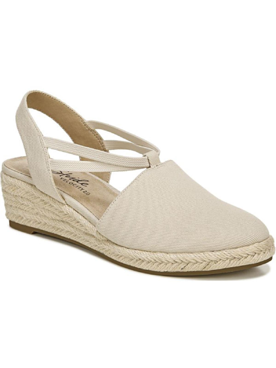 Shop Lifestride Katrina 2 Womens Cushioned Footbed Canvas Wedge Sandals In Beige